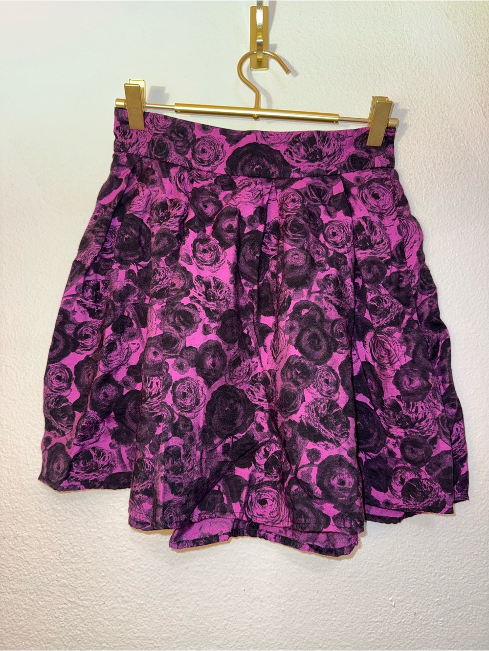 Kimchi Blue Pink and Black Floral Print Skirt